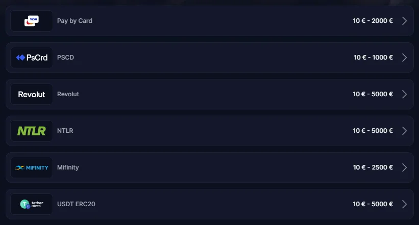 payment methods