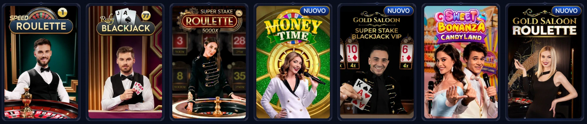 Sezione casinò live di Cazeus con dealer in tempo reale